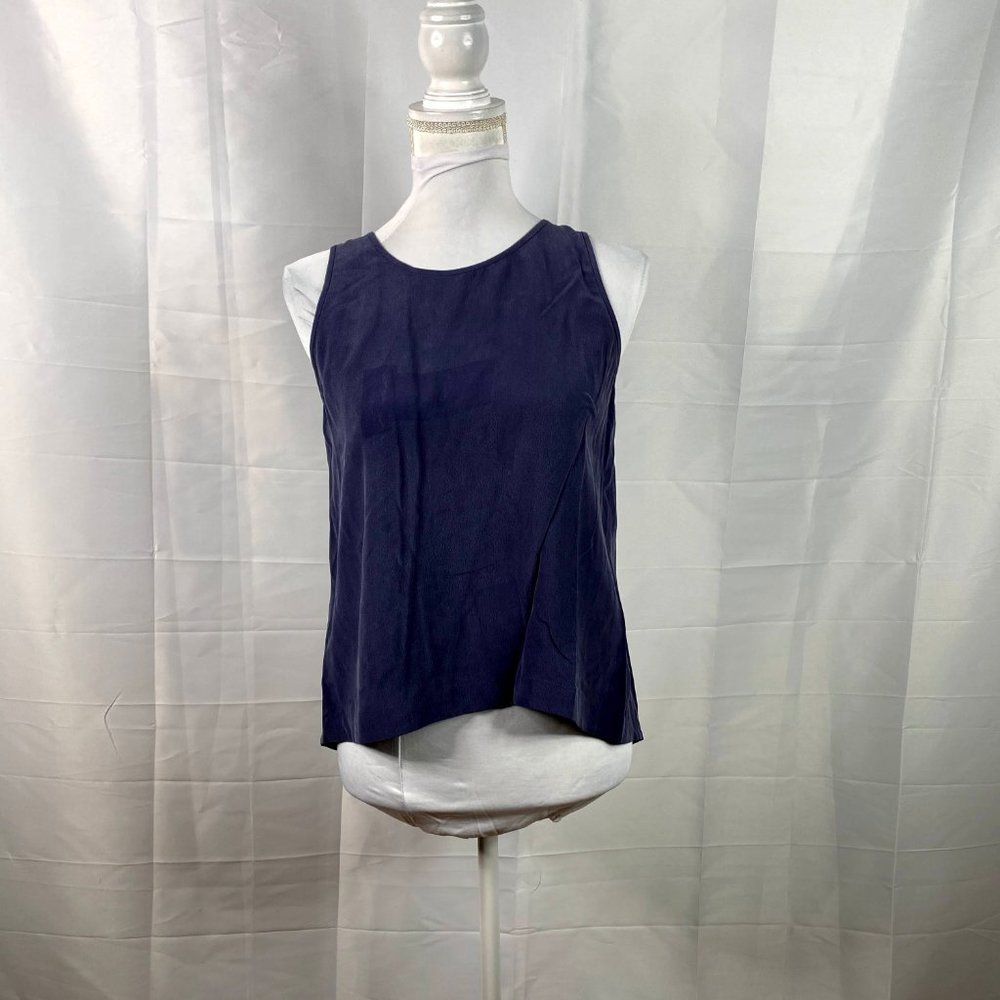 everlane women top w/opening on back sz x sm blue